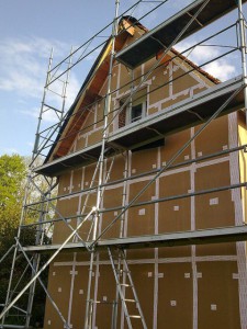 Installation des panneaux de fibre de bois